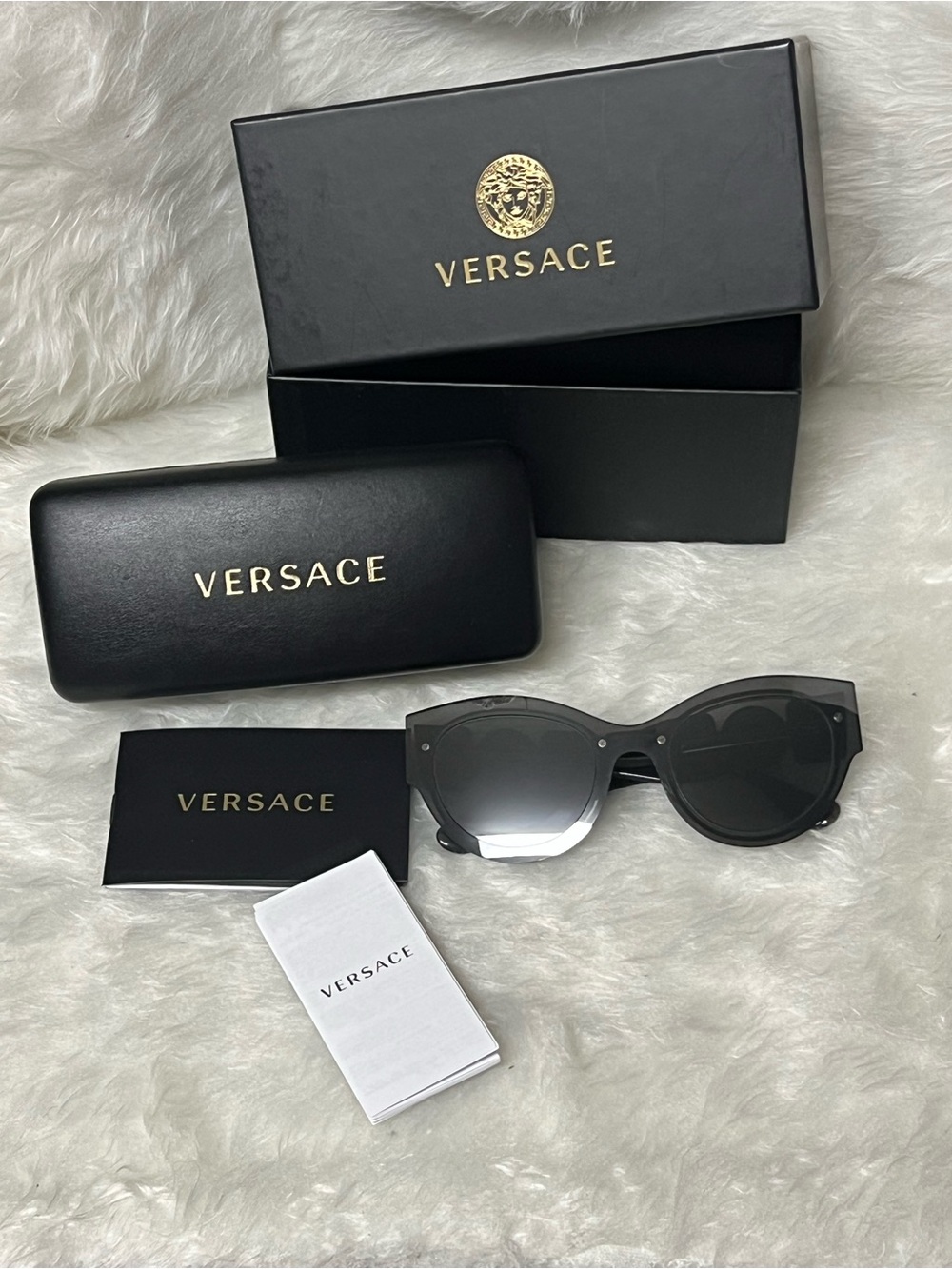 Versace Transparent grey Mirror Silver Women's Sunglasses